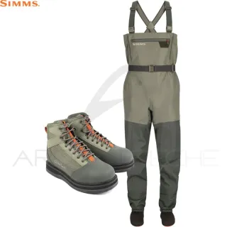 Pack waders SIMMS Tributary Basalt + chaussures caoutchouc