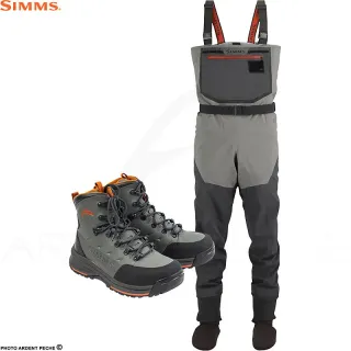 Pack waders SIMMS Freestone Smoke + chaussures feutre